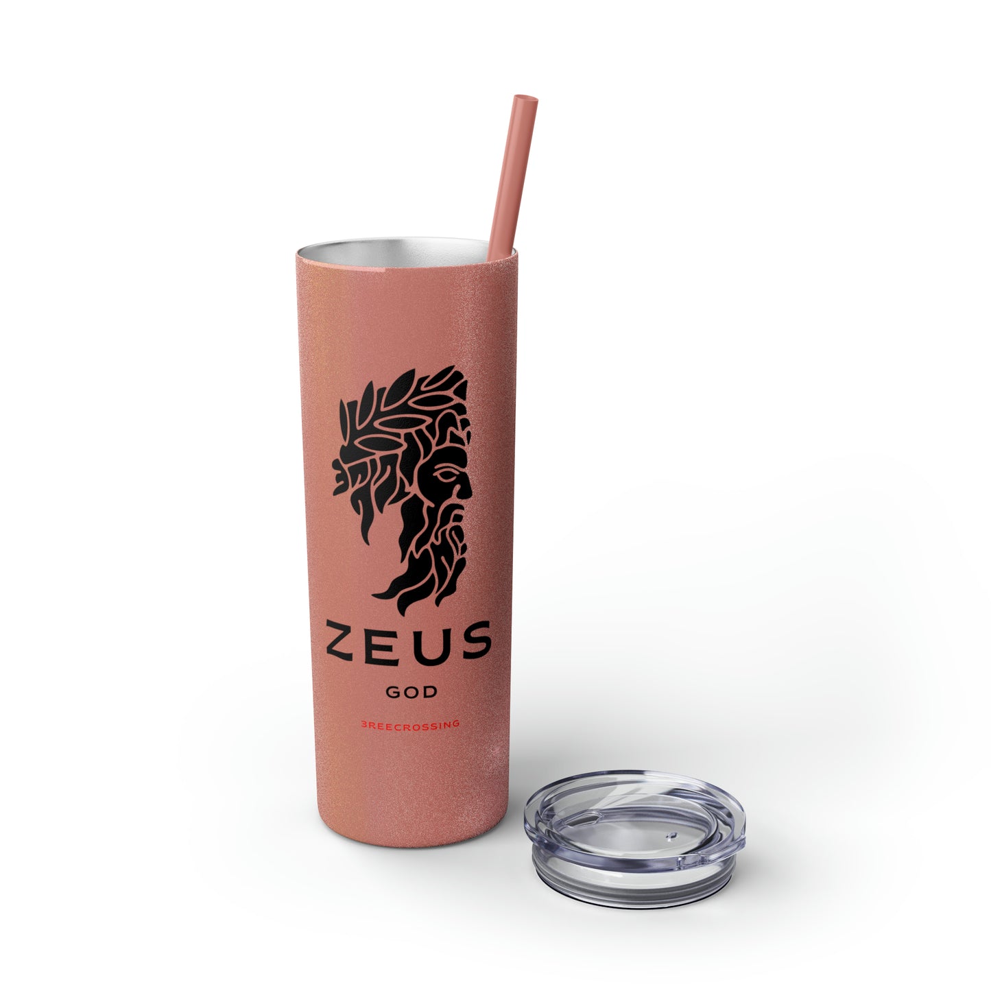Zeus Skinny Tumbler with Straw, 20oz