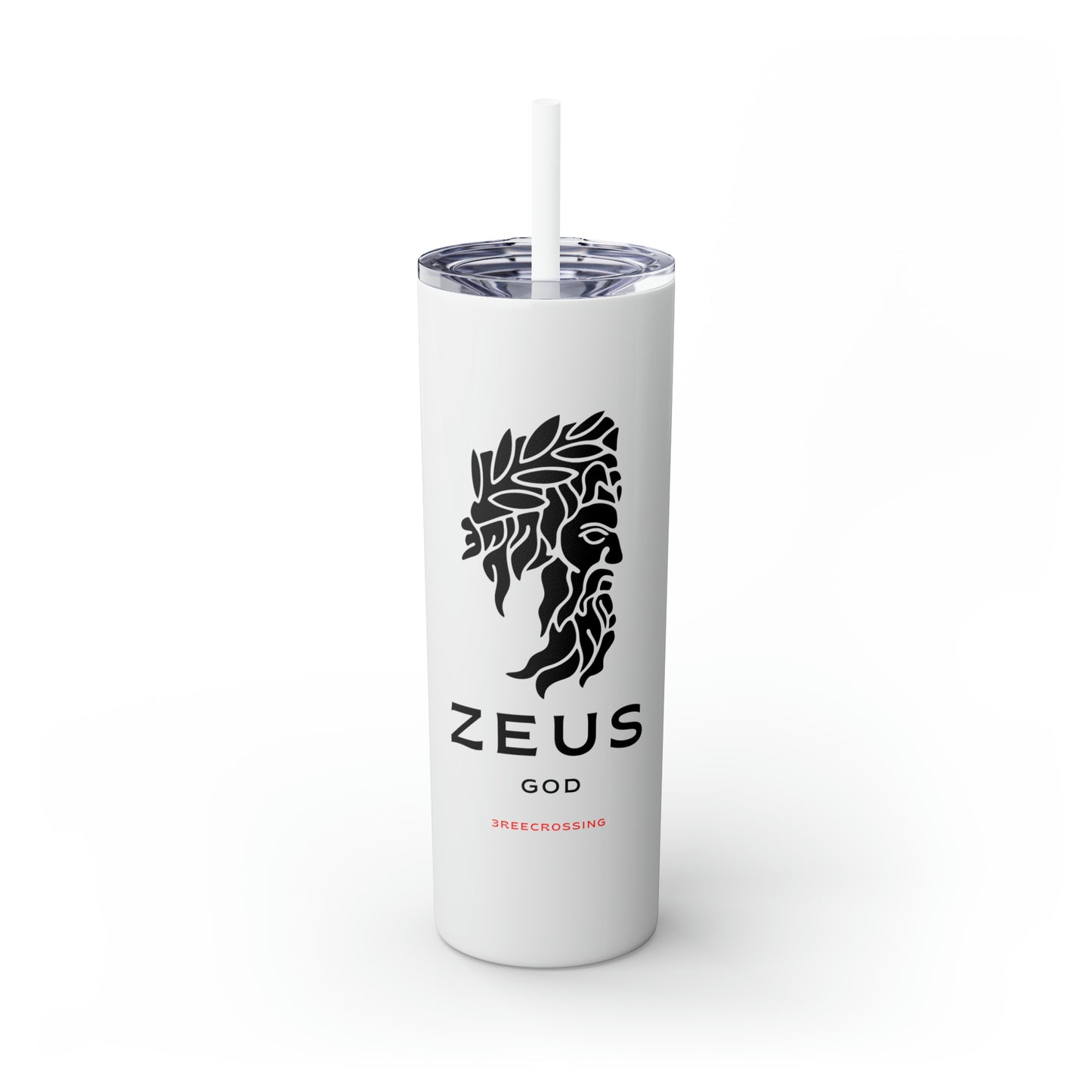 Zeus Skinny Tumbler with Straw, 20oz