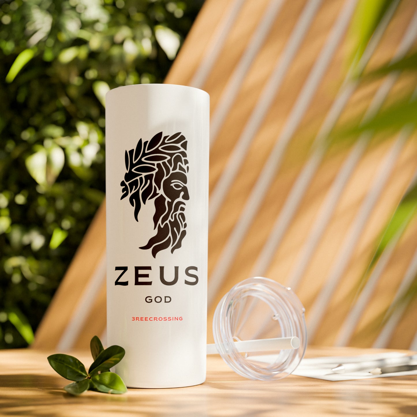 Zeus Skinny Tumbler with Straw, 20oz