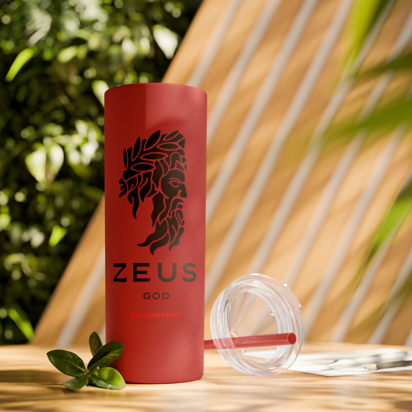 Zeus Skinny Tumbler with Straw, 20oz