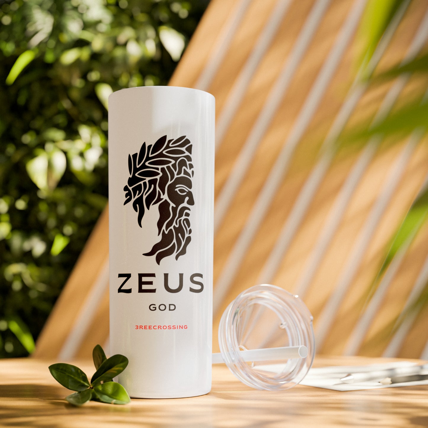 Zeus Skinny Tumbler with Straw, 20oz
