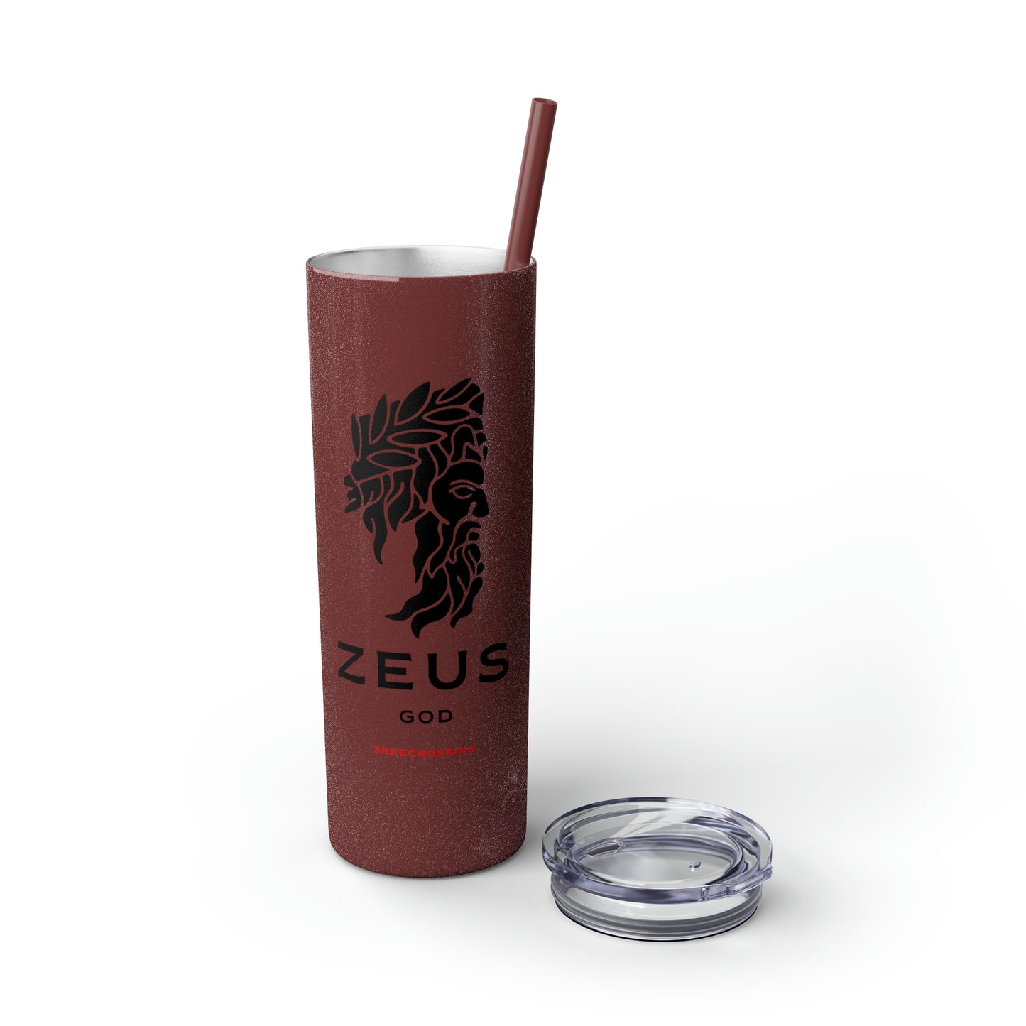 Zeus Skinny Tumbler with Straw, 20oz