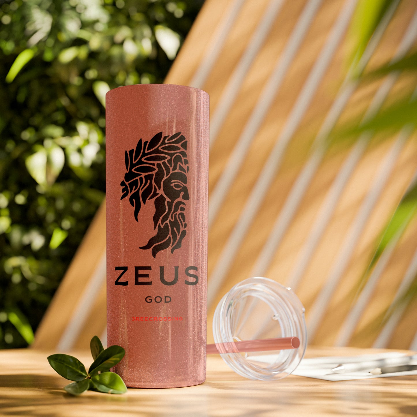 Zeus Skinny Tumbler with Straw, 20oz