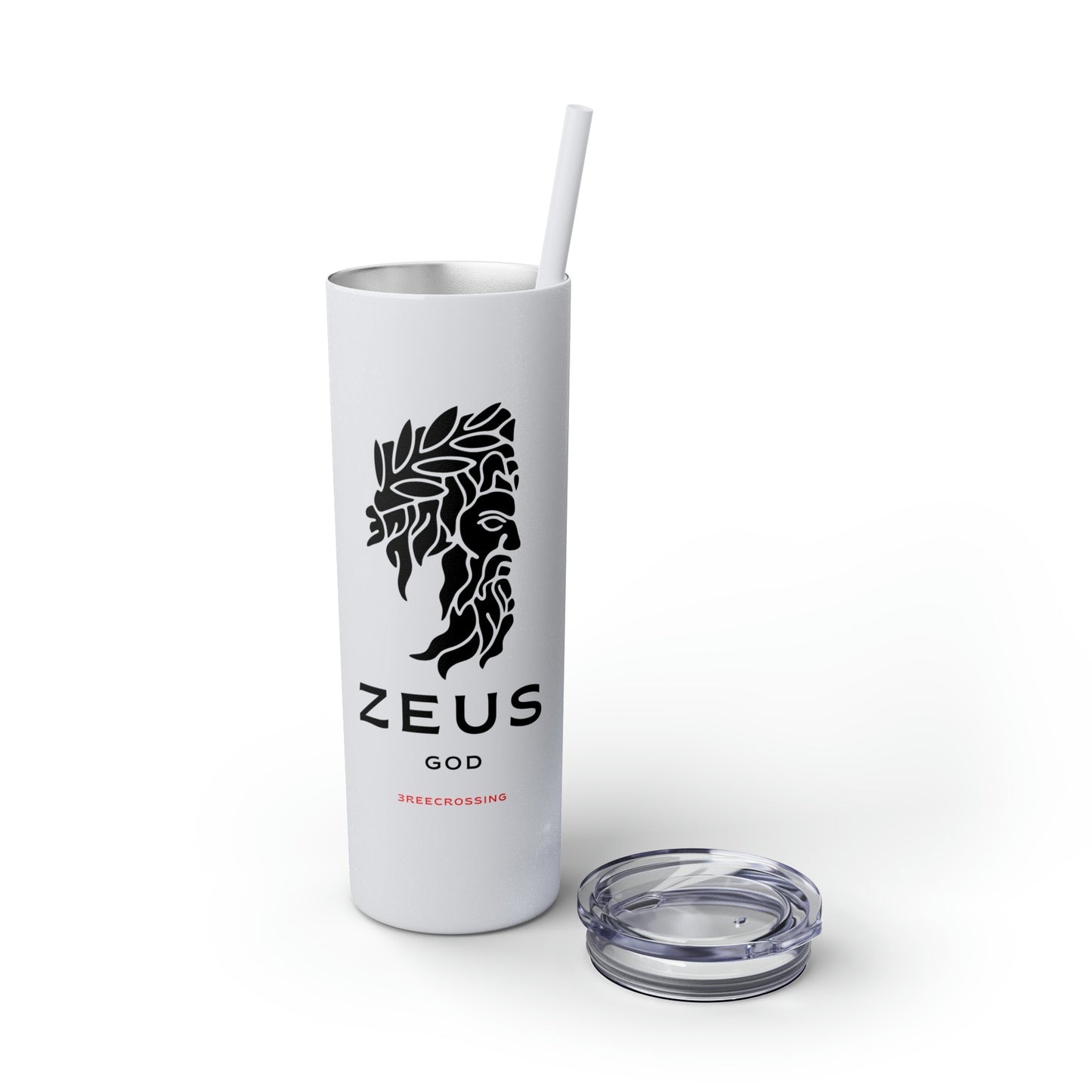 Zeus Skinny Tumbler with Straw, 20oz