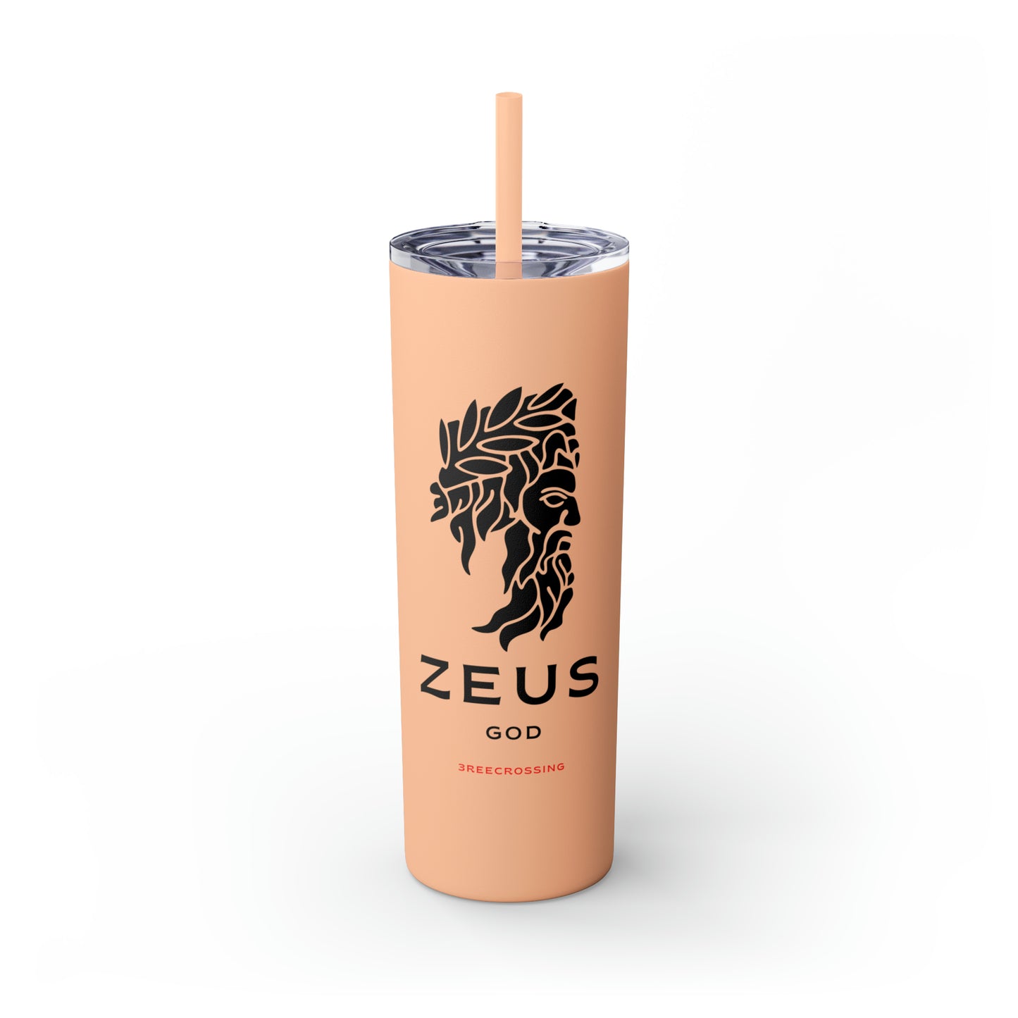 Zeus Skinny Tumbler with Straw, 20oz