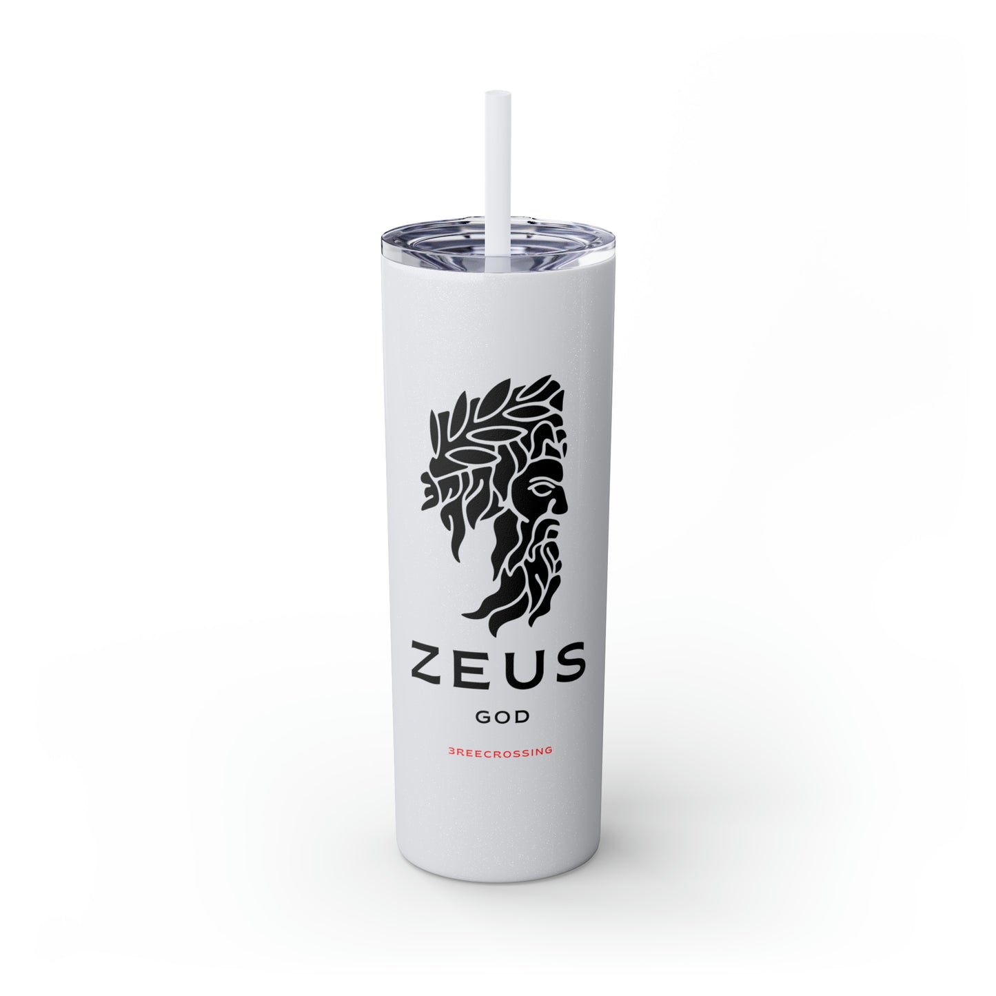 Zeus Skinny Tumbler with Straw, 20oz