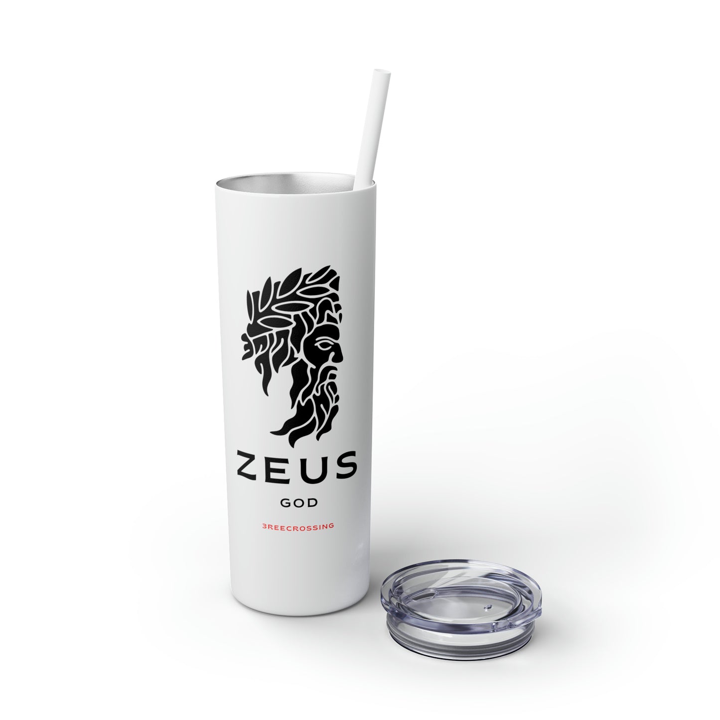 Zeus Skinny Tumbler with Straw, 20oz