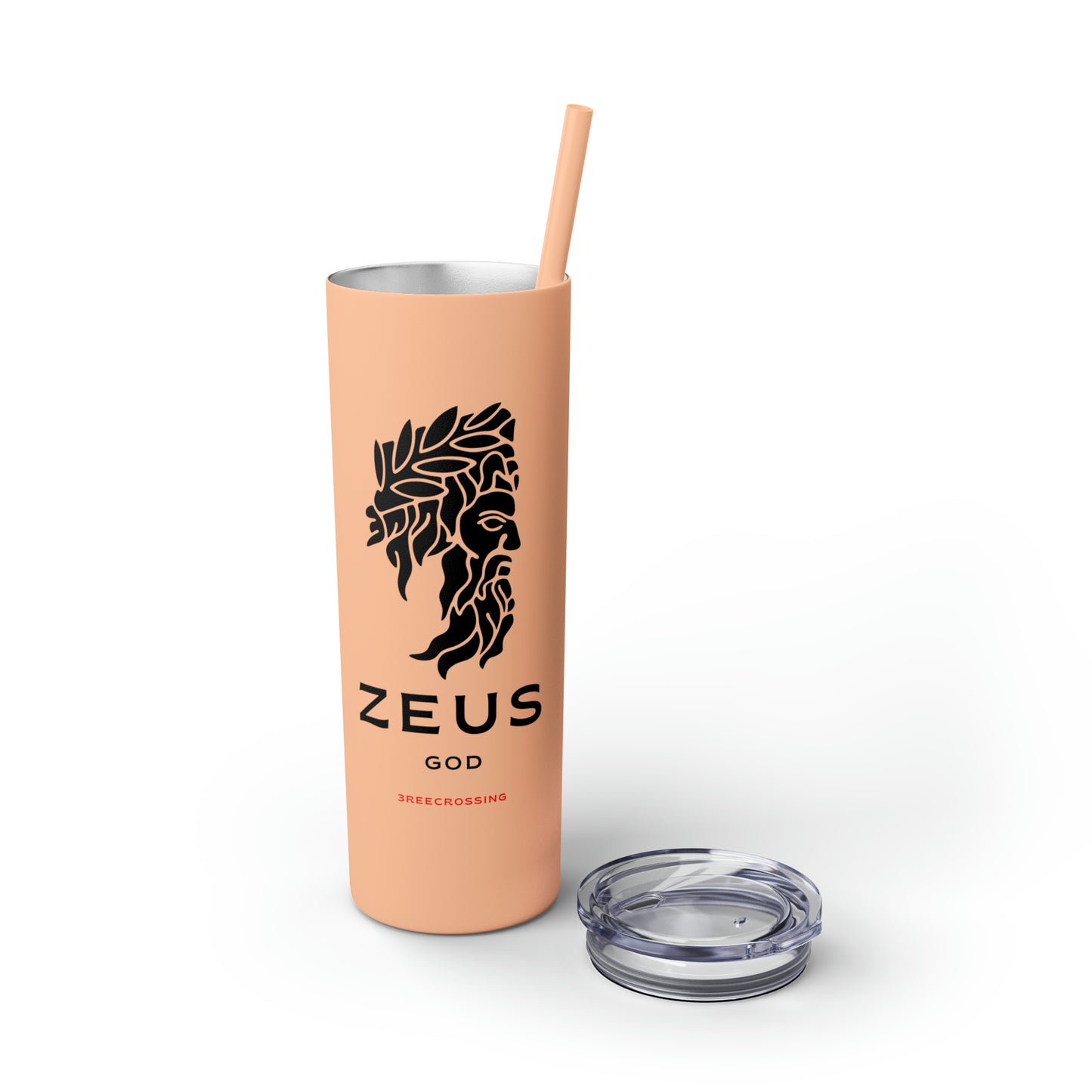 Zeus Skinny Tumbler with Straw, 20oz